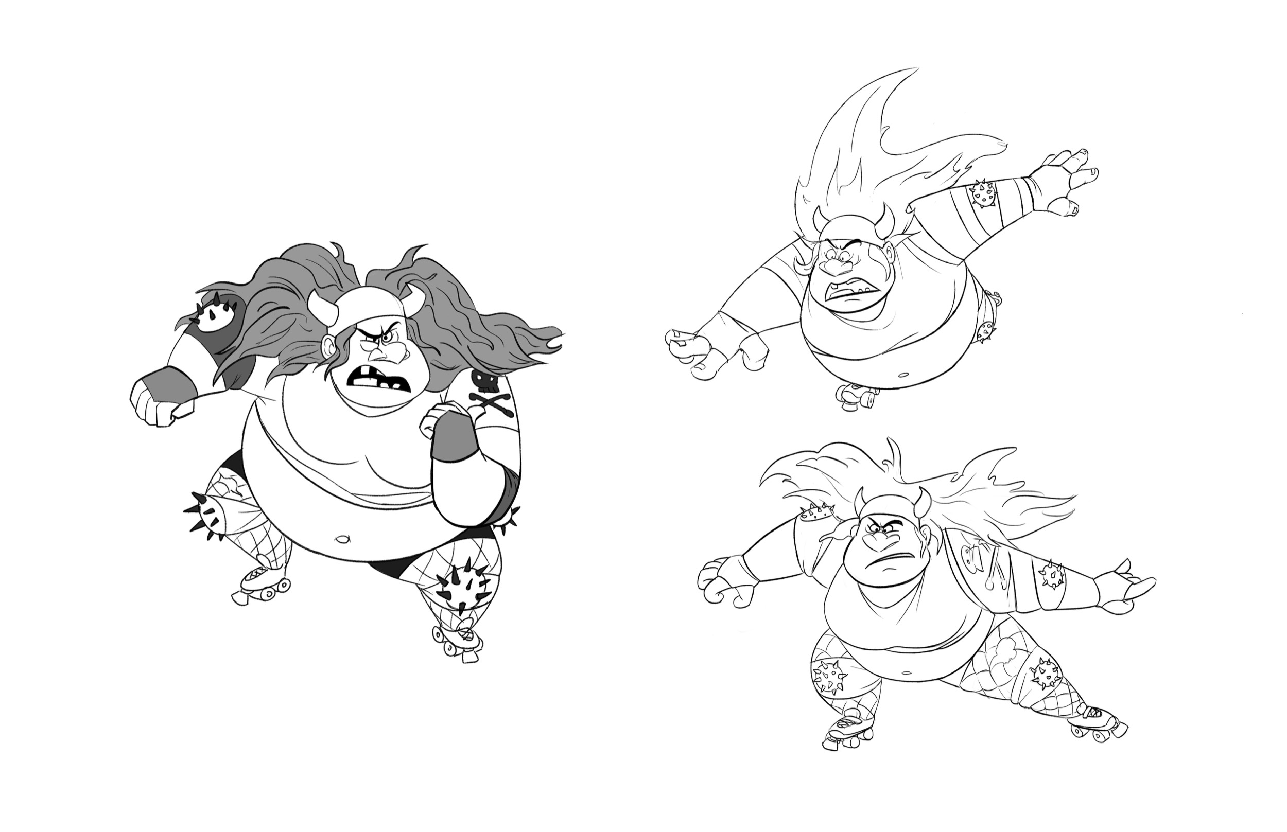 Large male skater character gesture studies