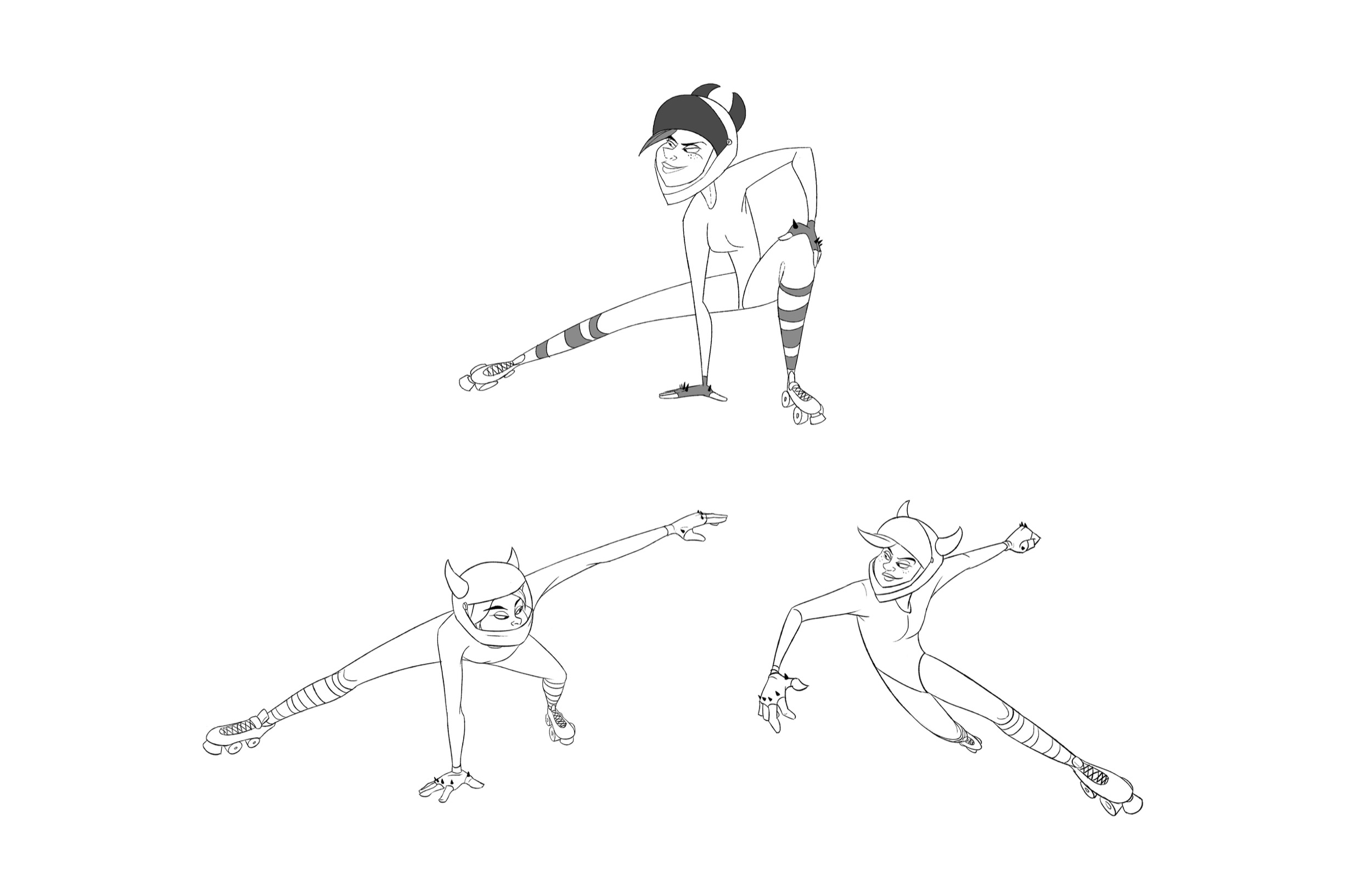 Slim male skater character movement studies