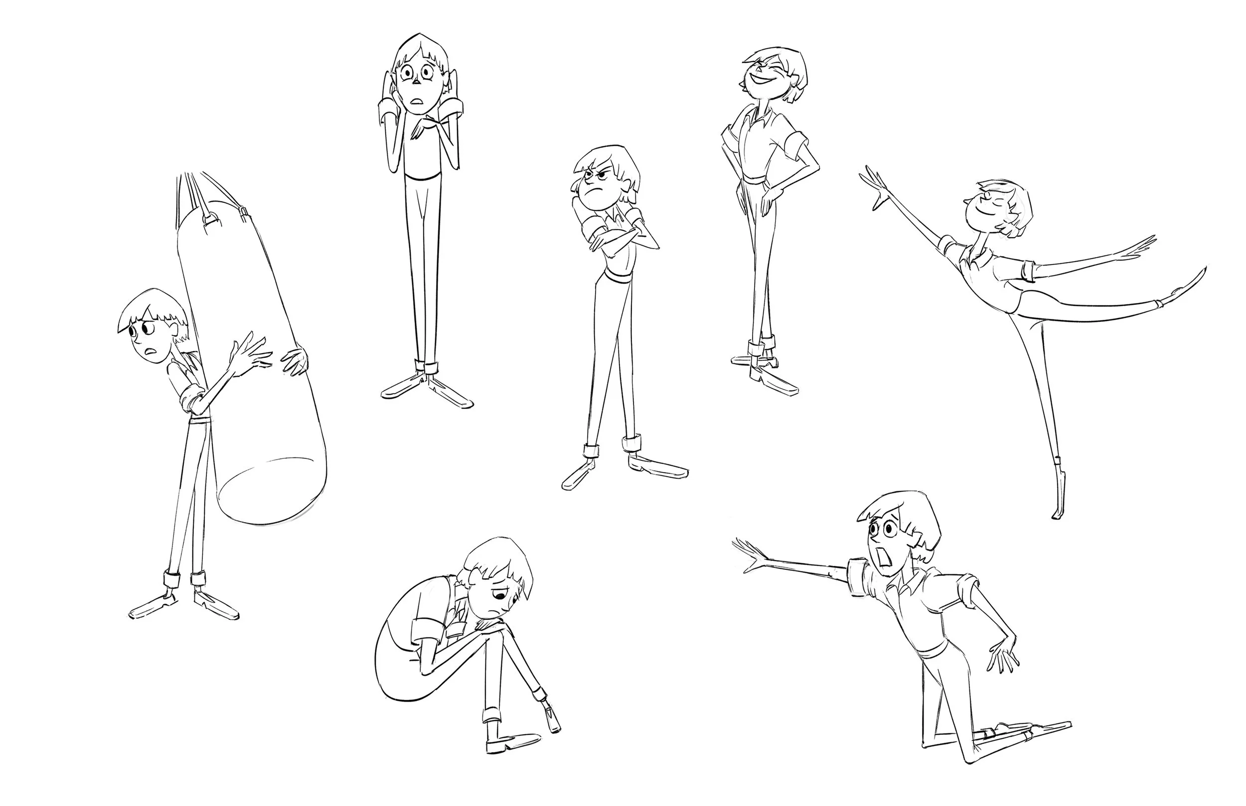 Billy Elliot character pose and expression studies