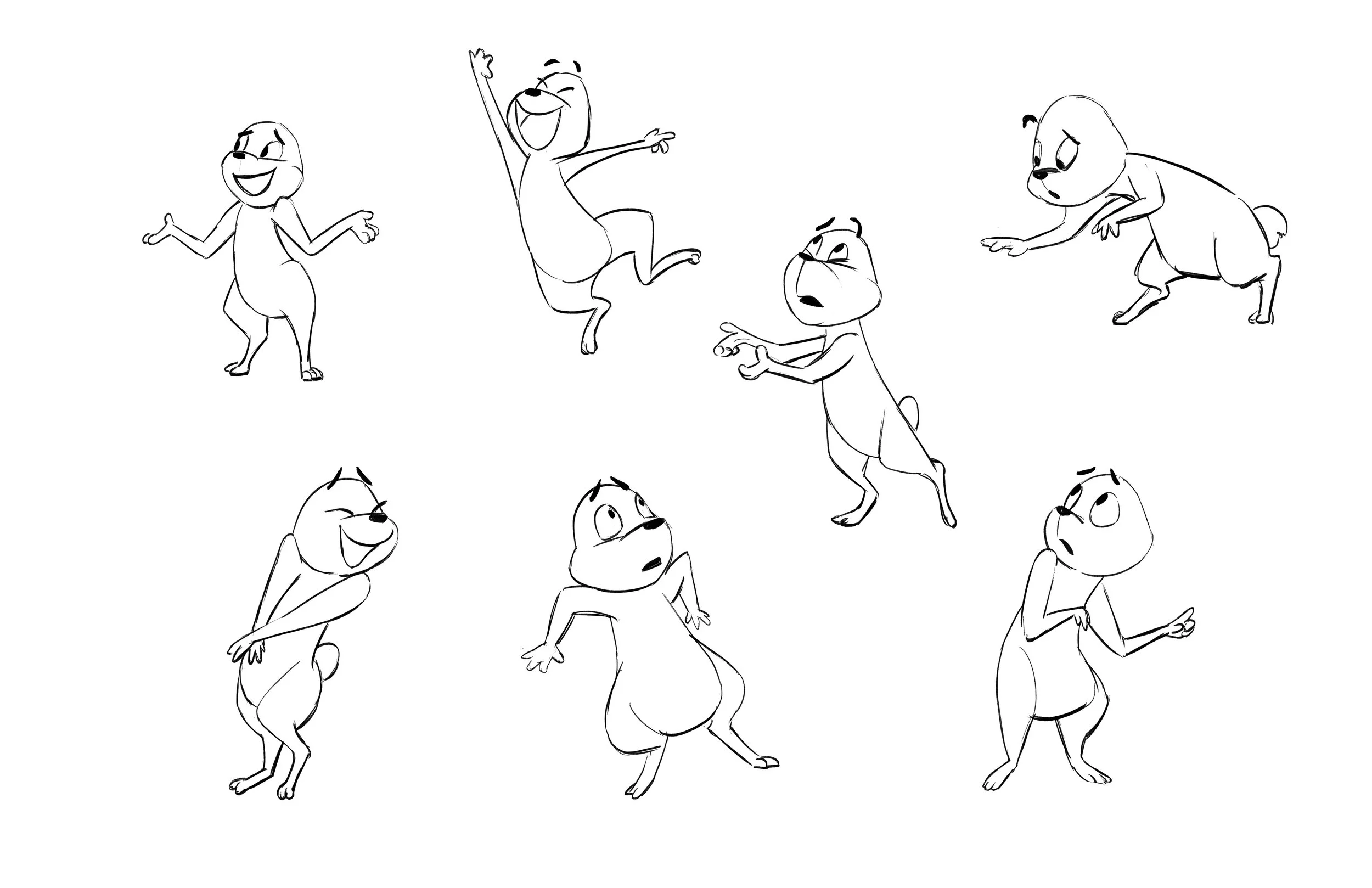 Frog character movement and expression studies
