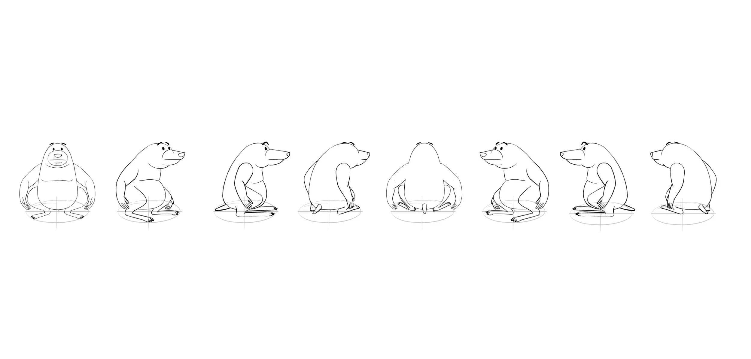 Frog character turnaround sheet