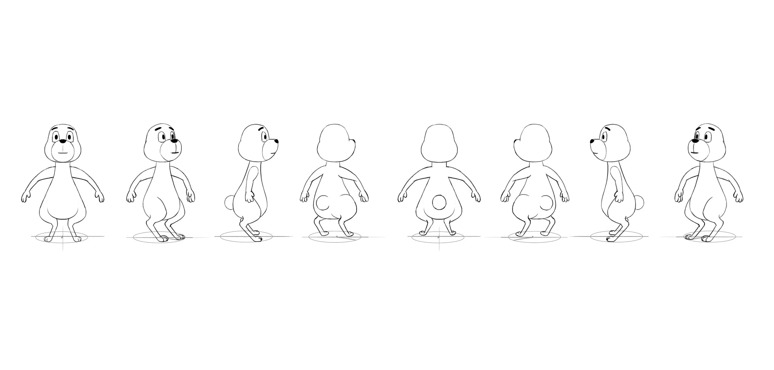 Young human character turnaround sheet