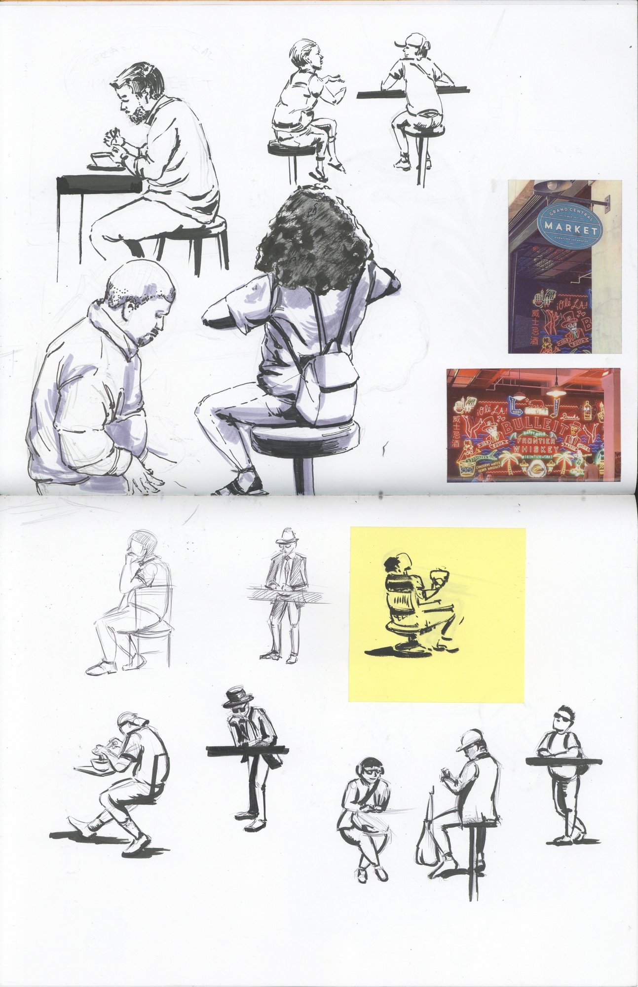 People studies and small character thumbnail sketches